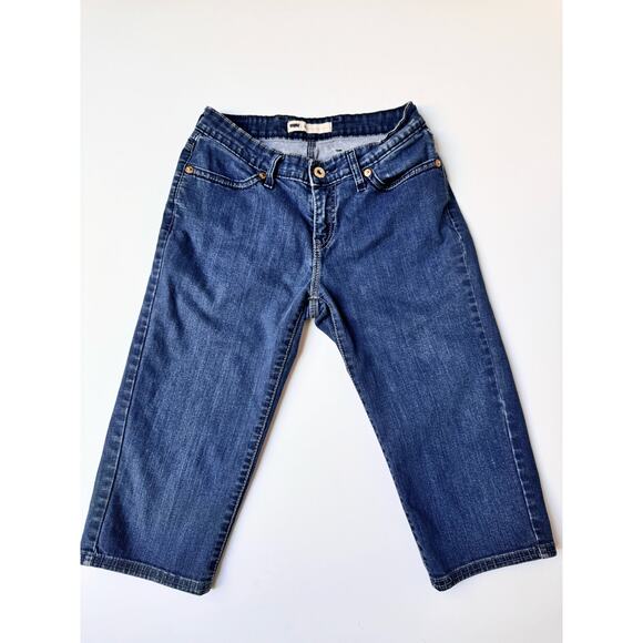 Levi's Denim - Levi's Cotton Boyfriend Capri Mid Rise Dark Wash Stretch Denim Jeans Women's 8